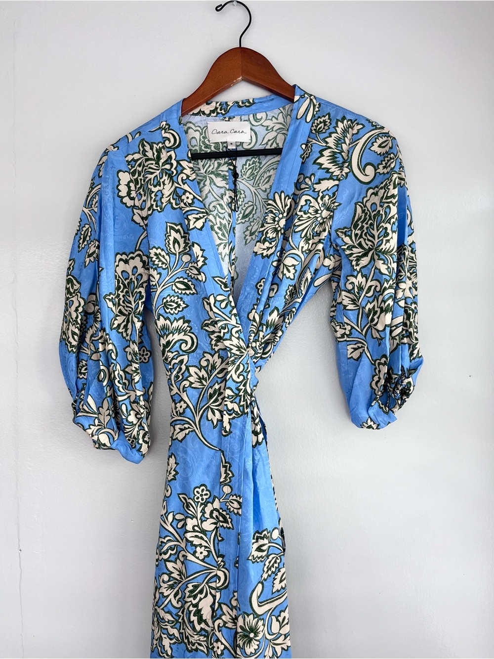Cara Cara Blue Floral Wrap Midi Dress - Picture 2 of 8